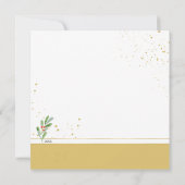 Cartes Pour Fêtes Annuelles Aquarelle d'or Noël Joyeuses Bénédictions (Dos)