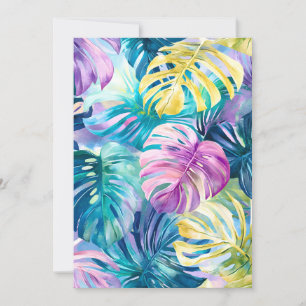 Cartes Pour Fêtes Annuelles Aquarelle d'or Paradis Feuille tropical