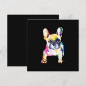 Cartes Pour Fêtes Annuelles Aquarelle d'origine main Français Bulldog Cadeau (Devant / Derrière)