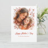 Cartes Pour Fêtes Annuelles Aquarelle douce mère embrasser leur fille (Debout devant)