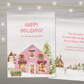 Cartes Pour Fêtes Annuelles Aquarelle douce Wonderland hiver