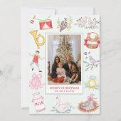 Cartes Pour Fêtes Annuelles Aquarelle Douze Jours de Noël Photo (Devant)