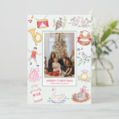 Cartes Pour Fêtes Annuelles Aquarelle Douze Jours de Noël Photo (Debout devant)