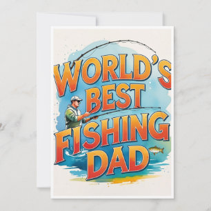 Cartes Pour Fêtes Annuelles Aquarelle du meilleur papa de pêche du monde