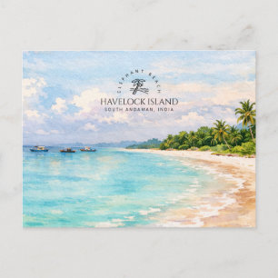 Cartes Pour Fêtes Annuelles Aquarelle Elephant Beach – Cadeau Souvenir d'Andam