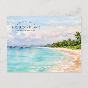 Cartes Pour Fêtes Annuelles Aquarelle Elephant Beach – Cadeau Souvenir d'Andam