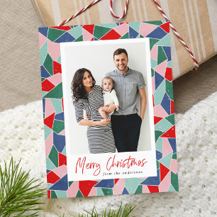 Cartes Pour Fêtes Annuelles Aquarelle en verre tendu Joyeux Noël Photo