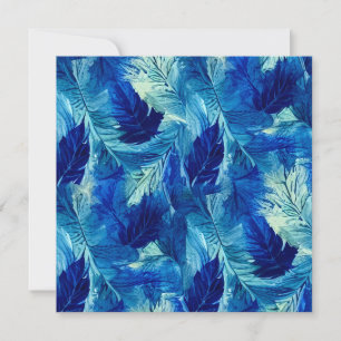 Cartes Pour Fêtes Annuelles aquarelle esthétique Abstraite bleu marine feuilla