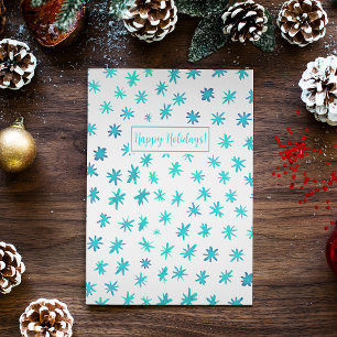 Cartes Pour Fêtes Annuelles Aquarelle étoile - turquoise