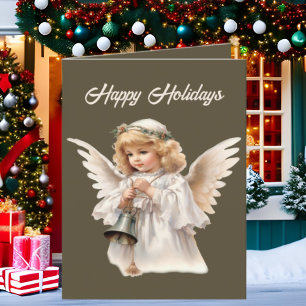 Cartes Pour Fêtes Annuelles Aquarelle Festive Christmas Angel ajouter le texte