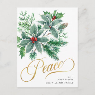 Cartes Pour Fêtes Annuelles Aquarelle Festive Holly Berry Salutation de Noël