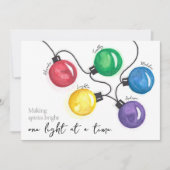 Cartes Pour Fêtes Annuelles Aquarelle Feux de Noël (Devant)