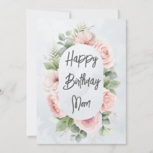 Cartes Pour Fêtes Annuelles Aquarelle Fleur Anniversaire Personnalisé Maman Mi