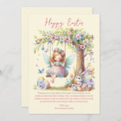 Cartes Pour Fêtes Annuelles Aquarelle Fleur de printemps de Pâques (Devant / Derrière)