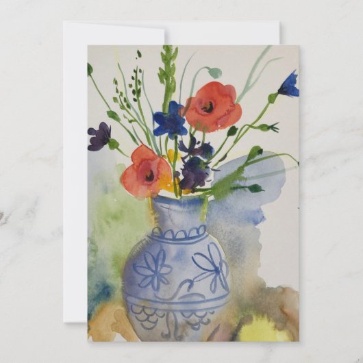Cartes Pour Fêtes Annuelles Aquarelle fleurs modernes (Devant)