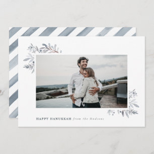 Cartes Pour Fêtes Annuelles Aquarelle Floral Happy Hanoukka