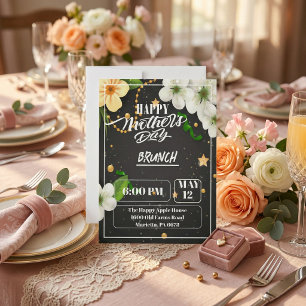 Cartes Pour Fêtes Annuelles Aquarelle Floral Photo Brunch de la Fête des Mères