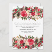 Cartes Pour Fêtes Annuelles Aquarelle florale de Noël rustique (Dos)