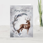 Cartes Pour Fêtes Annuelles Aquarelle florale de pin de Noël (Devant)