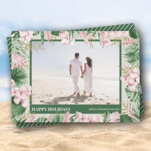 Cartes Pour Fêtes Annuelles Aquarelle Florale Photo de Noël