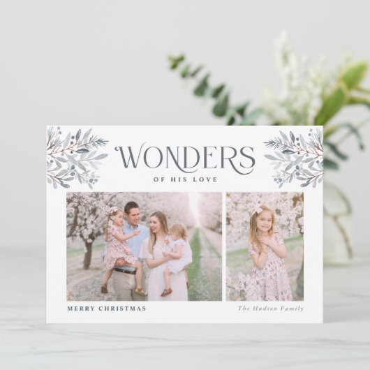 Cartes Pour Fêtes Annuelles Aquarelle Foliage de Noël Religieux (Debout devant)