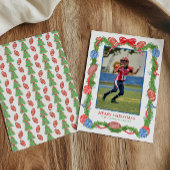 Cartes Pour Fêtes Annuelles Aquarelle Football de Noël Garland Photo