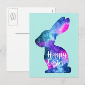 Cartes Pour Fêtes Annuelles Aquarelle Galaxy Rabbit | Pâques (Devant / Derrière)