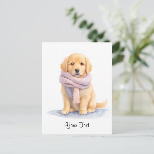 Cartes Pour Fêtes Annuelles Aquarelle Golden Retriever Chien Chien Chien Chien (Debout devant)