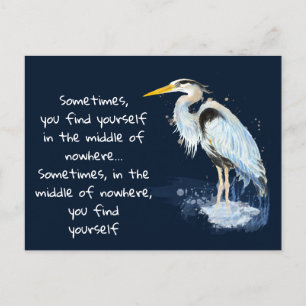 Cartes Pour Fêtes Annuelles Aquarelle Great Blue Heron Citation Inspirante