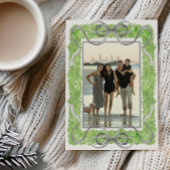 Cartes Pour Fêtes Annuelles Aquarelle Gris Vaches et Garland Vert Photo Topiai