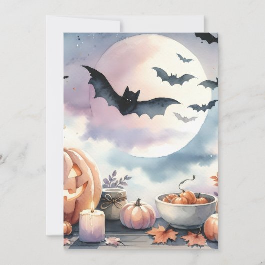 Cartes Pour Fêtes Annuelles Aquarelle Halloween (Devant)