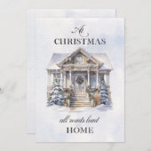 Cartes Pour Fêtes Annuelles Aquarelle hiver Accueil Noël Salutations (Devant / Derrière)