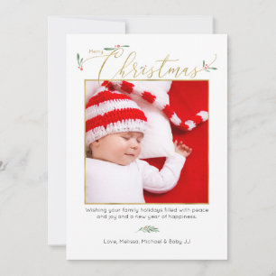 Cartes Pour Fêtes Annuelles Aquarelle hiver verdure Photo de Noël
