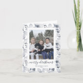 Cartes Pour Fêtes Annuelles Aquarelle hiver verdure Photo Joyeux Noël (Devant)