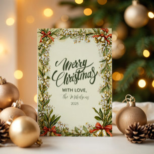 Cartes Pour Fêtes Annuelles Aquarelle Holly Berry Holiday