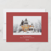 Cartes Pour Fêtes Annuelles Aquarelle Holly Pine Élégante Photo grande famille (Dos)
