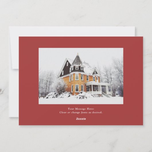Cartes Pour Fêtes Annuelles Aquarelle Holly Pine Élégante Photo grande famille (Dos)