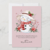 Cartes Pour Fêtes Annuelles Aquarelle homme de neige avec Holly (Devant)