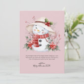 Cartes Pour Fêtes Annuelles Aquarelle homme de neige avec Holly (Debout devant)