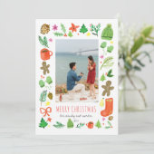 Cartes Pour Fêtes Annuelles Aquarelle iconique de Noël (Debout devant)