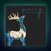 Cartes Pour Fêtes Annuelles Aquarelle Iridescente Rinder Joyeux Noël