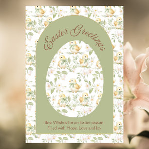 Cartes Pour Fêtes Annuelles Aquarelle Jaune Bébé Chicks Salutations de Pâques