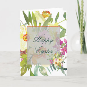 Cartes Pour Fêtes Annuelles Aquarelle jonquilles personnalisés Pâques