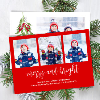 Cartes Pour Fêtes Annuelles Aquarelle Joyeuse et brillante Mistletoe 4 Photo