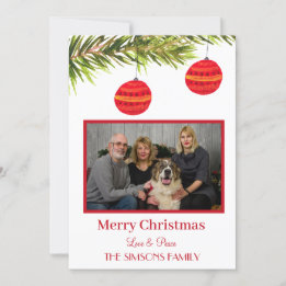 Cartes Pour Fêtes Annuelles Aquarelle Joyeux arbre de Noël Photo famille