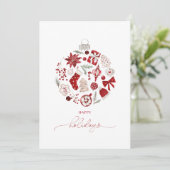 Cartes Pour Fêtes Annuelles Aquarelle Joyeux Noël de Noël (Debout devant)