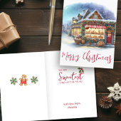 Cartes Pour Fêtes Annuelles Aquarelle Joyeux Noël hiver Scène pliée