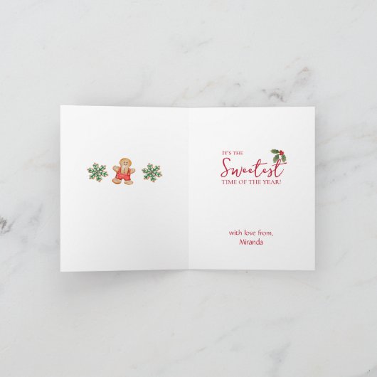 Cartes Pour Fêtes Annuelles Aquarelle Joyeux Noël hiver Scène pliée (Intérieur)