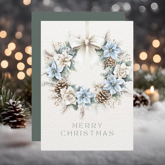 Cartes Pour Fêtes Annuelles Aquarelle Joyeux Noël Pinecone Wreath