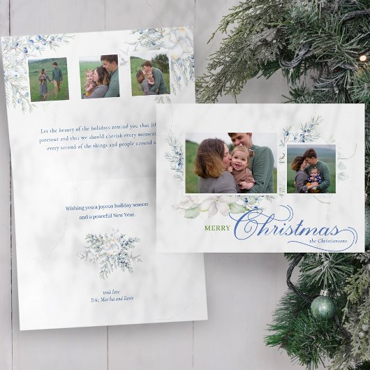 Cartes Pour Fêtes Annuelles Aquarelle Joyeux Noël Script Juniper Photo
